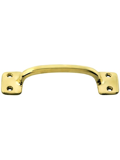 4 inch on Center Solid Brass Handle in Unlacquered Brass.